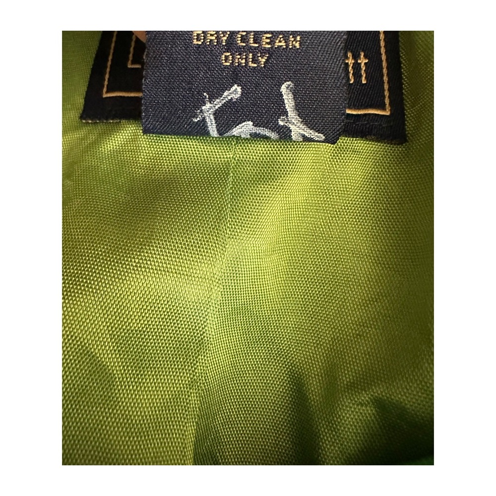 Laura Scott Green Short Sleeve Linen Blend Blazer Vintage Size 8, Casual - Picture 3 of 5